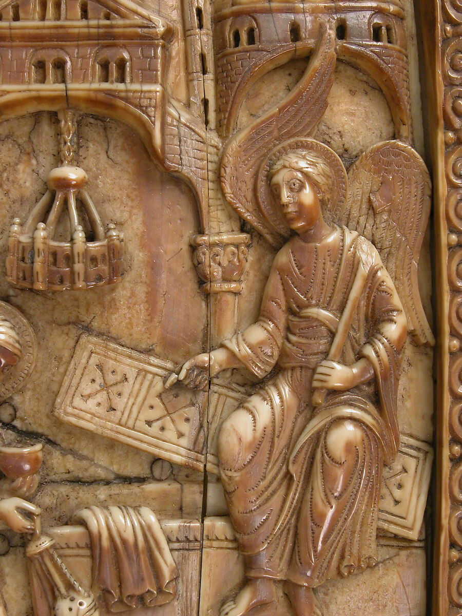 Plaque with the Holy Women at the Sepulchre, Walrus ivory, German