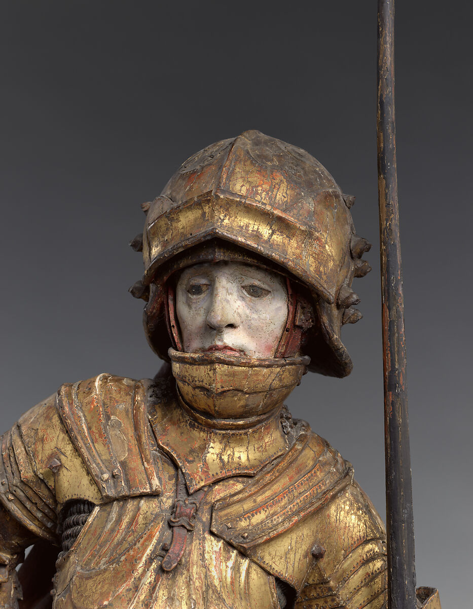 Saint George and the Dragon, Limewood with paint and gilding, South German