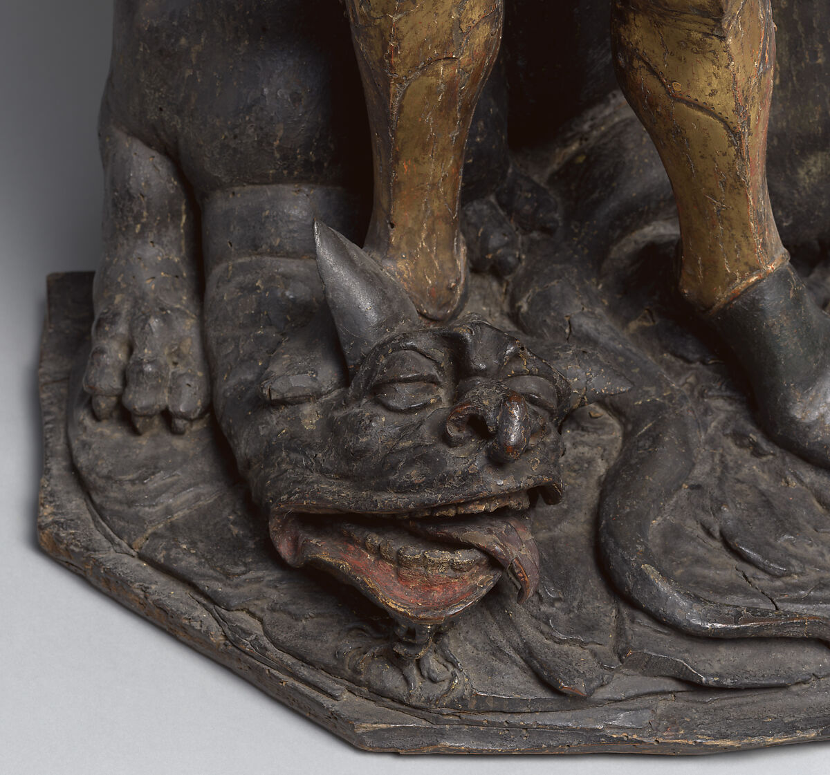 Saint George and the Dragon, Limewood with paint and gilding, South German