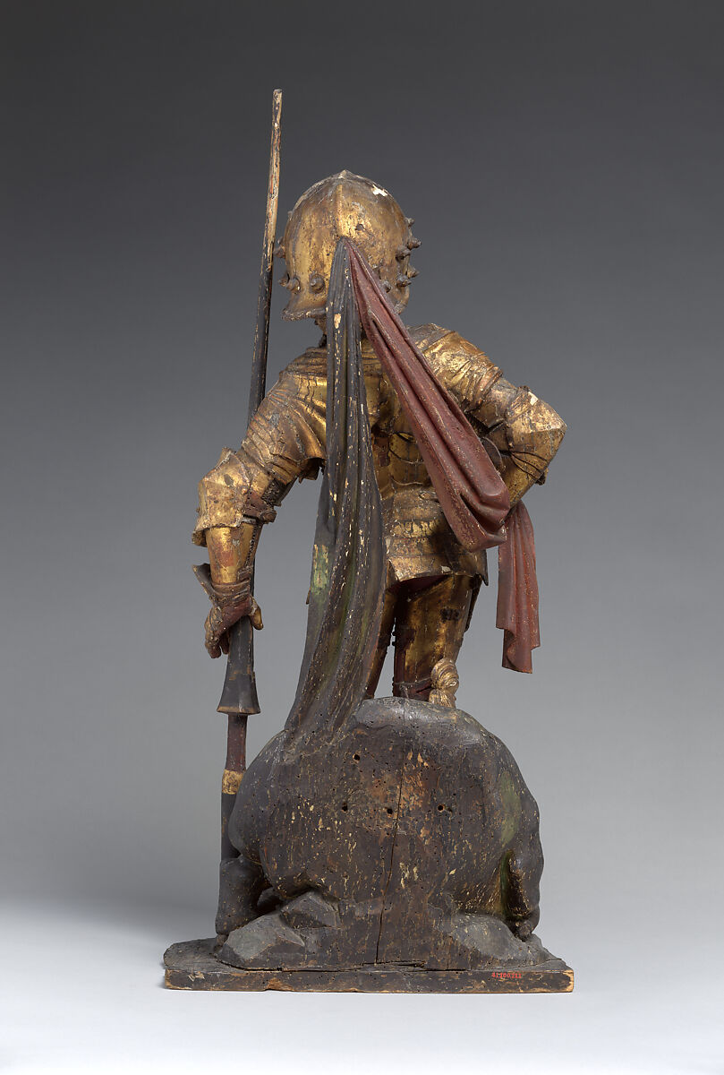 Saint George and the Dragon, Limewood with paint and gilding, South German