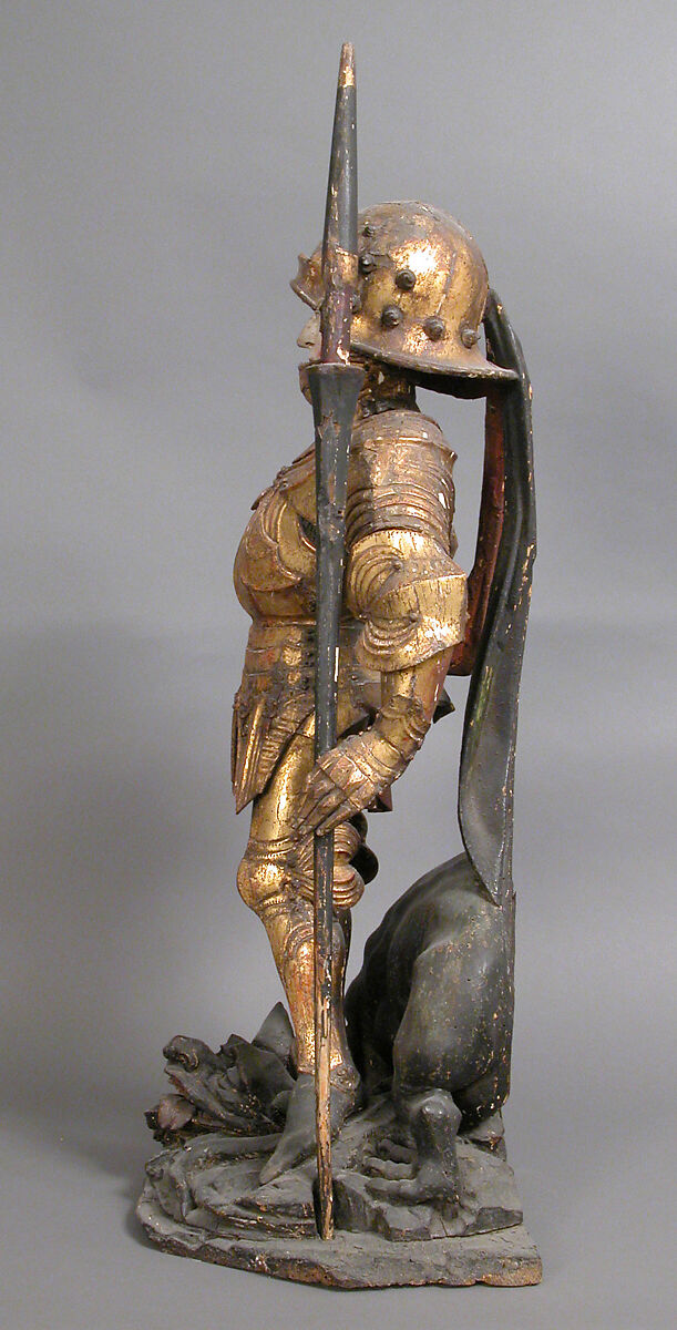 Saint George and the Dragon, Limewood with paint and gilding, South German