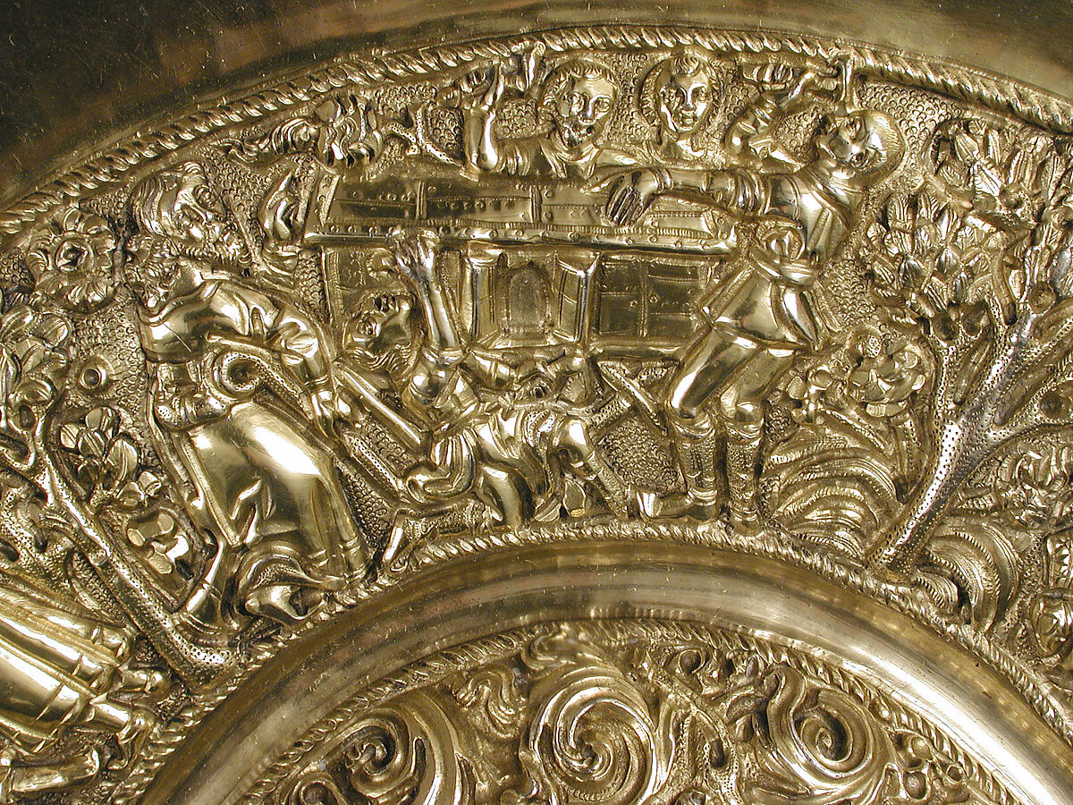 Plate, Silver gilt and translucent enamel, Portuguese