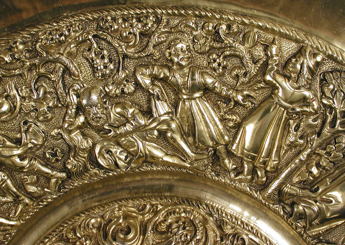 Plate, Silver gilt and translucent enamel, Portuguese