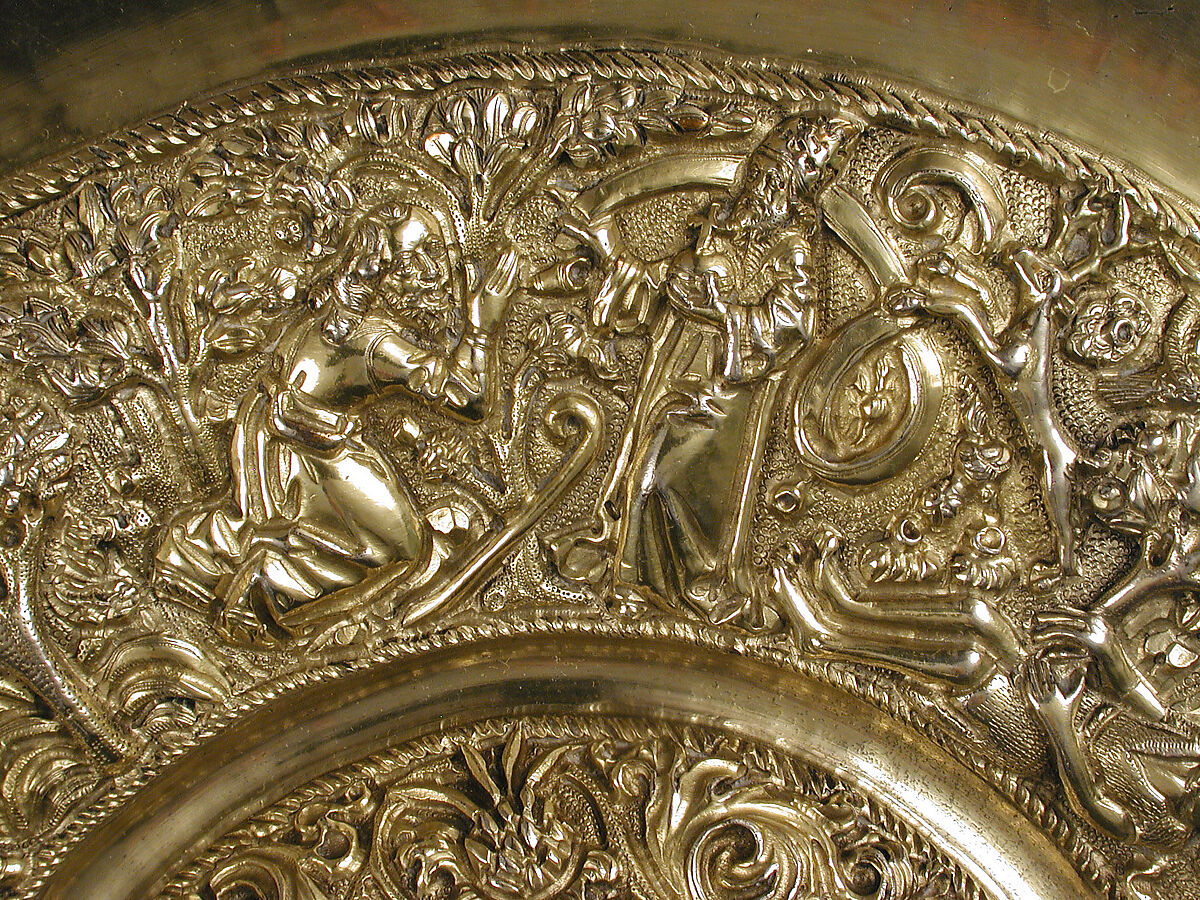 Plate, Silver gilt and translucent enamel, Portuguese