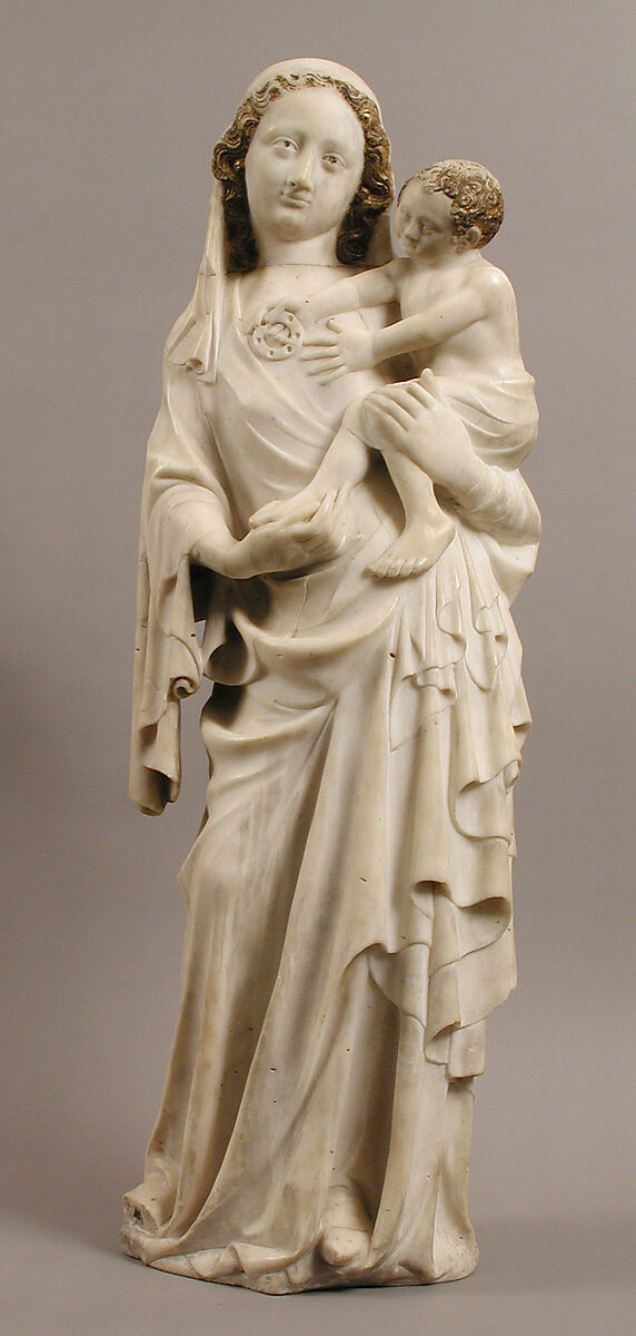 Virgin and Child, Marble, polychromy, gilding, French