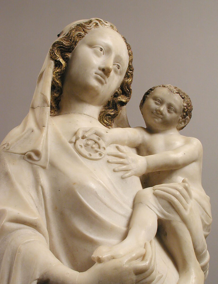 Virgin and Child, Marble, polychromy, gilding, French