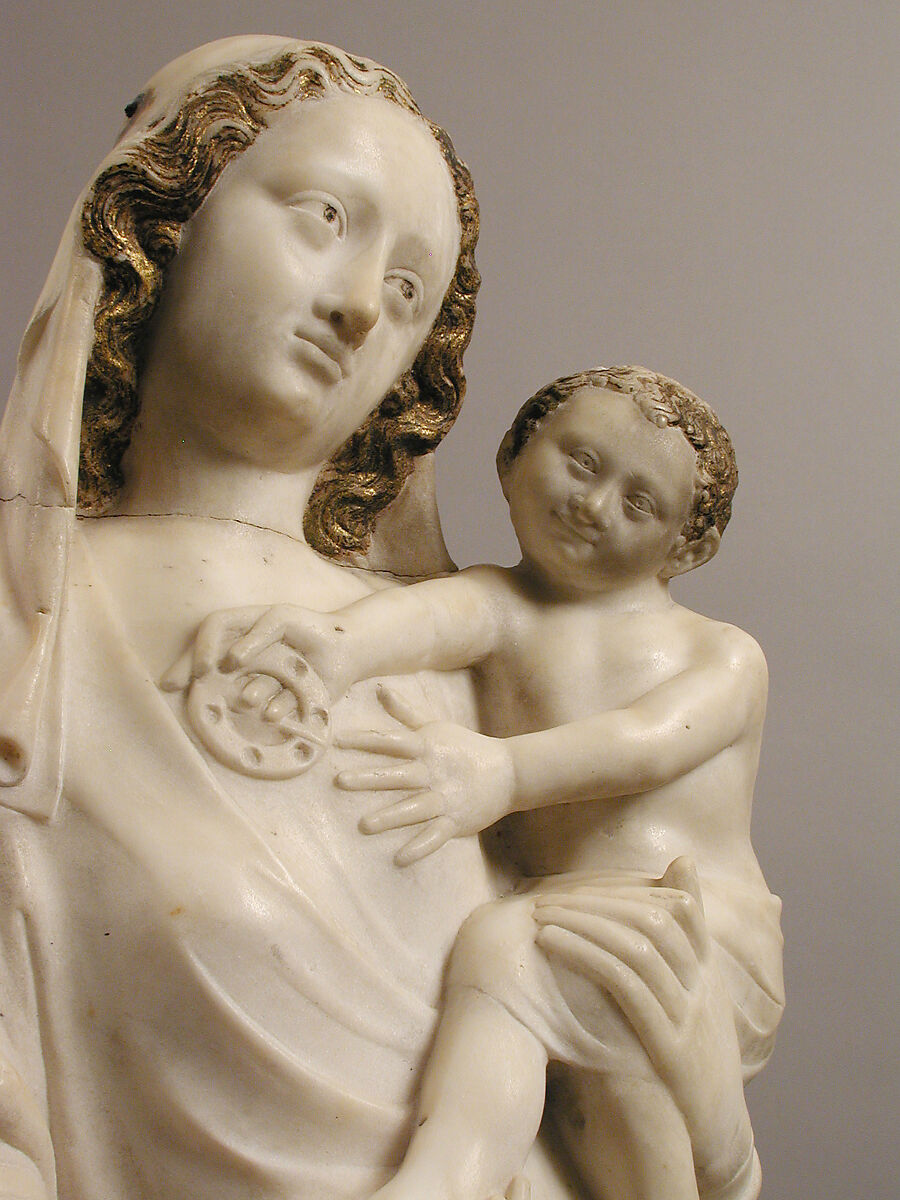 Virgin and Child, Marble, polychromy, gilding, French