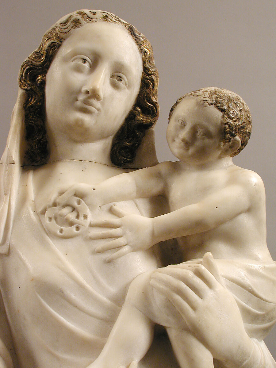 Virgin and Child, Marble, polychromy, gilding, French