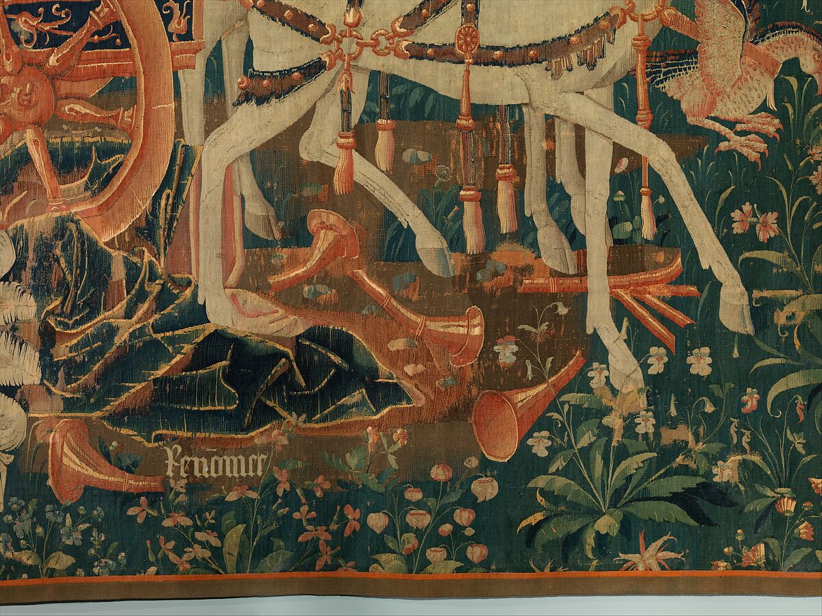 The Triumph of Time over Fame, Wool warp;  wool and silk wefts, South Netherlandish