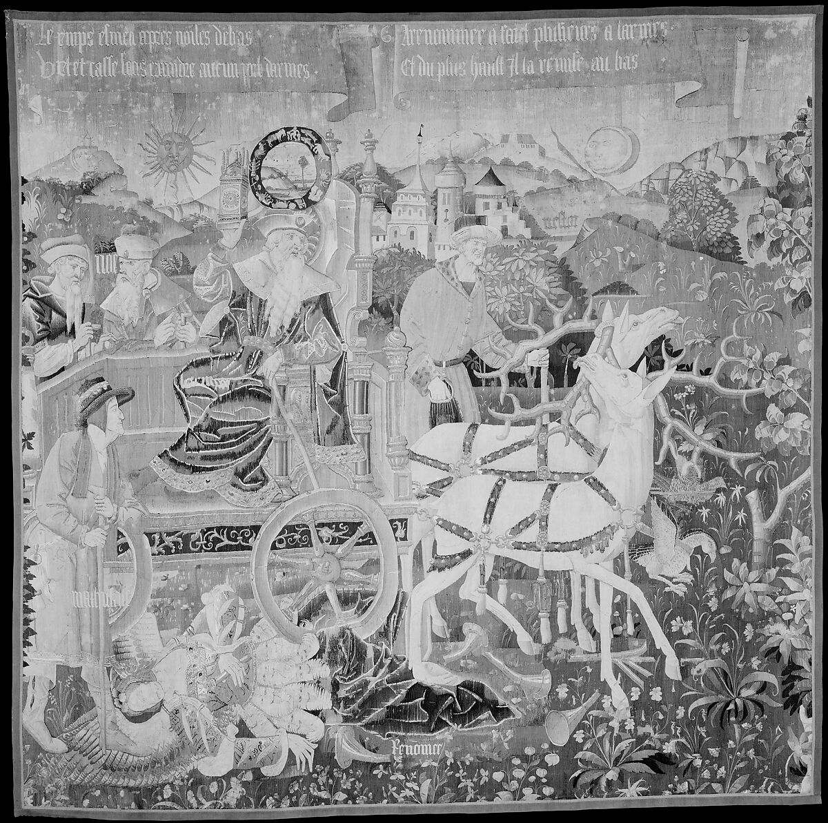 The Triumph of Time over Fame, Wool warp;  wool and silk wefts, South Netherlandish