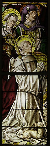 Stained Glass Panel with St. Bernard