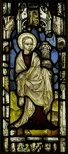 Stained Glass Panel with St. Barbara