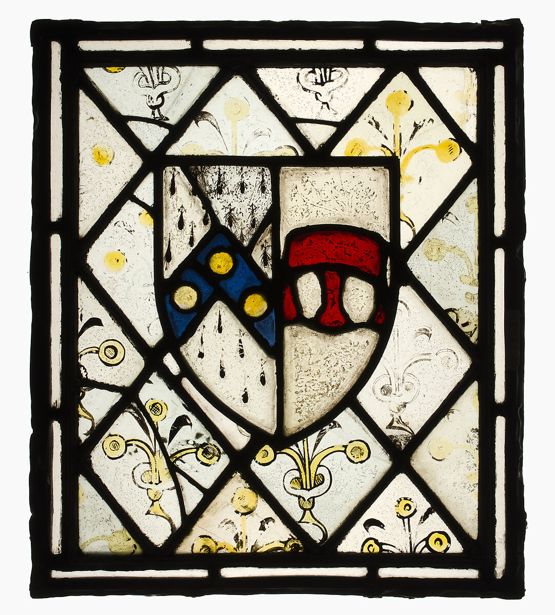 Panel with Heraldic Shield of Johnson, Stained Glass, British 