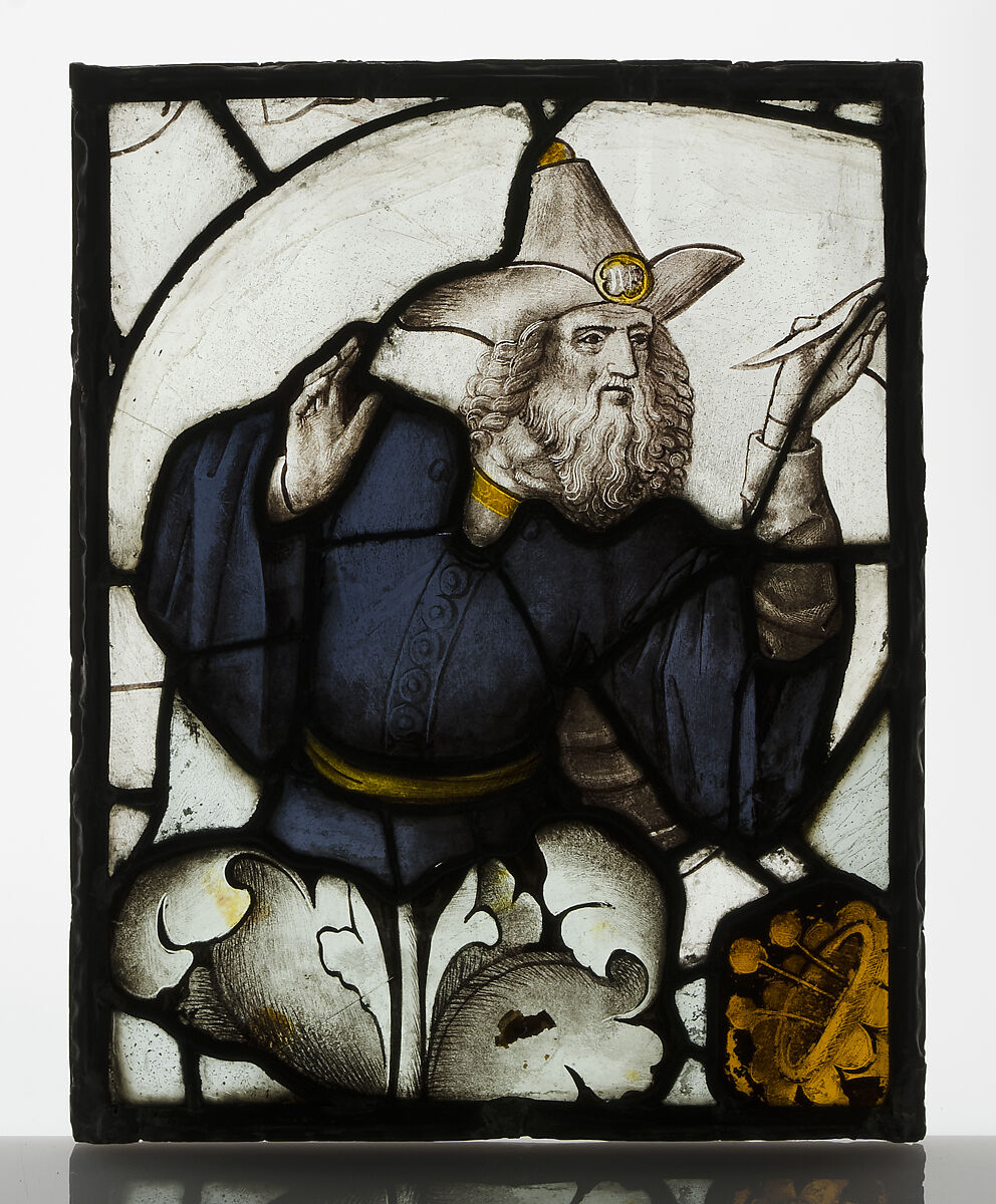 Panel with Prophet from a Tree of Jesse Window, Stained Glass, British 