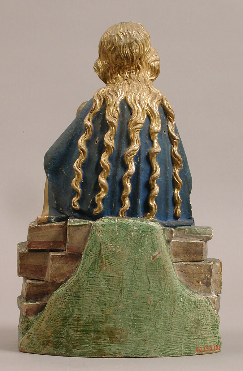 Enthroned Virgin with Nursing Child, Wood, painted and gilded., German