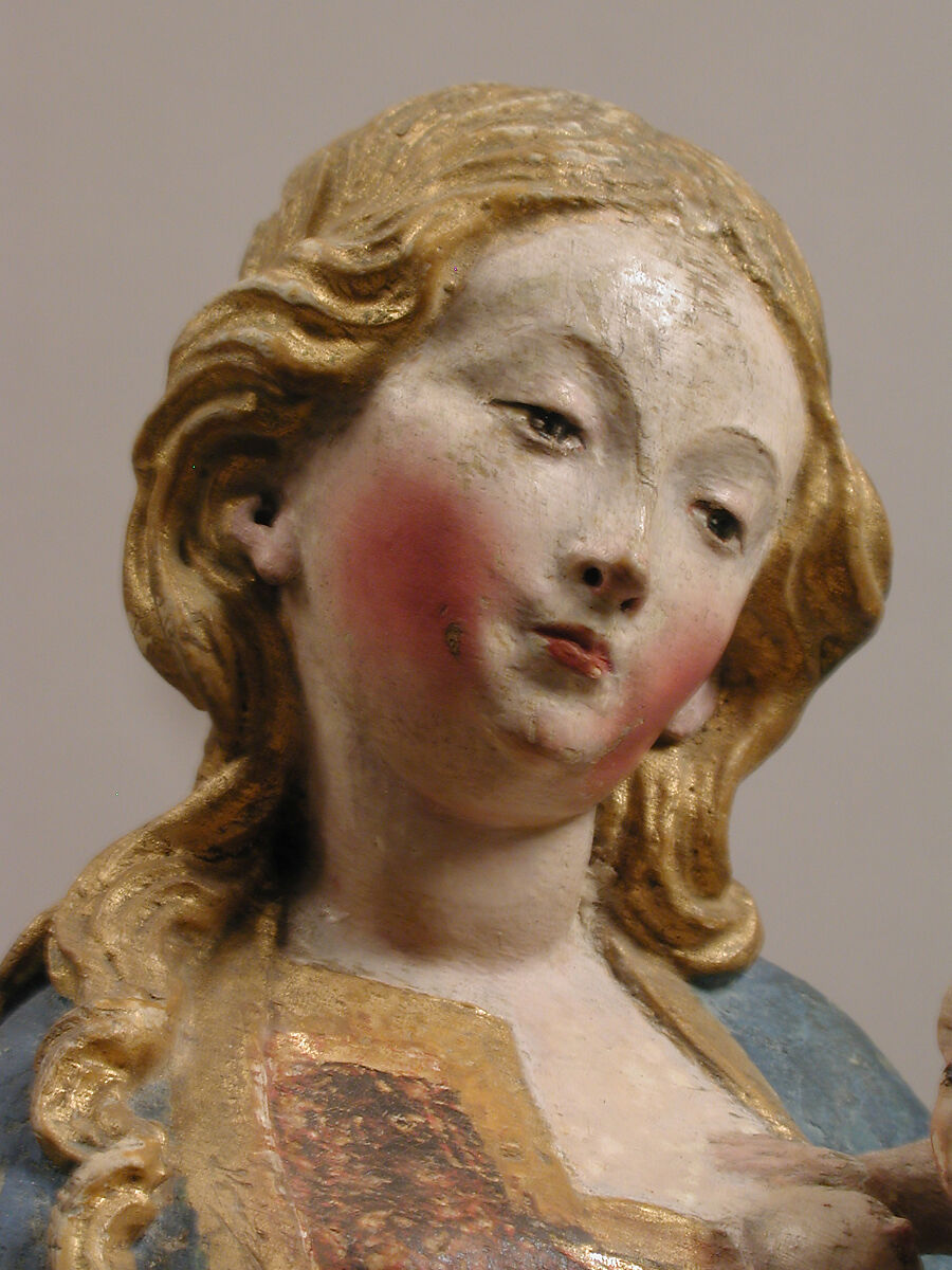 Enthroned Virgin with Nursing Child, Wood, painted and gilded., German