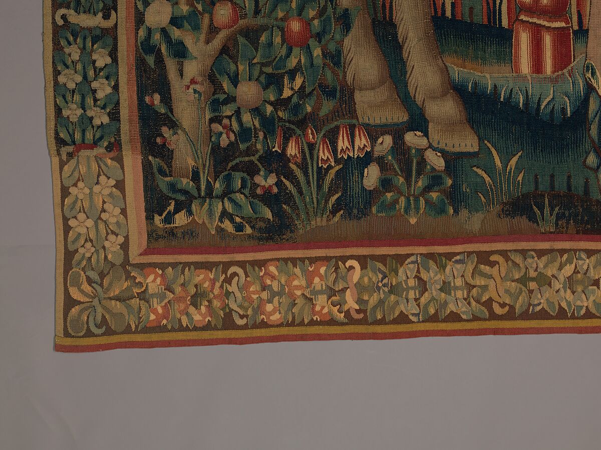 Hunting for Wild Boar (from the Hunting Parks Tapestries), Wool, and silk thread, South Netherlandish