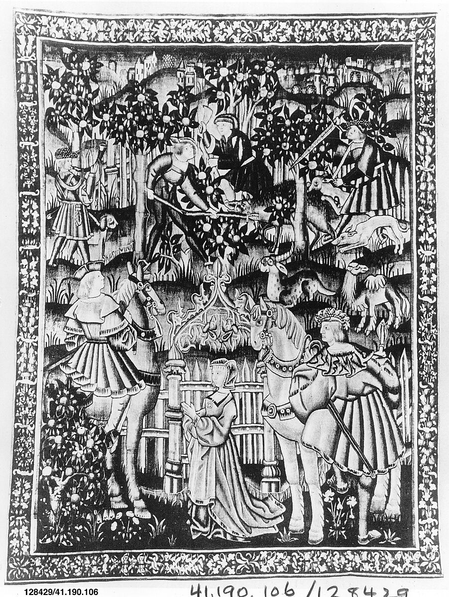 Hunting for Wild Boar (from the Hunting Parks Tapestries), Wool, and silk thread, South Netherlandish