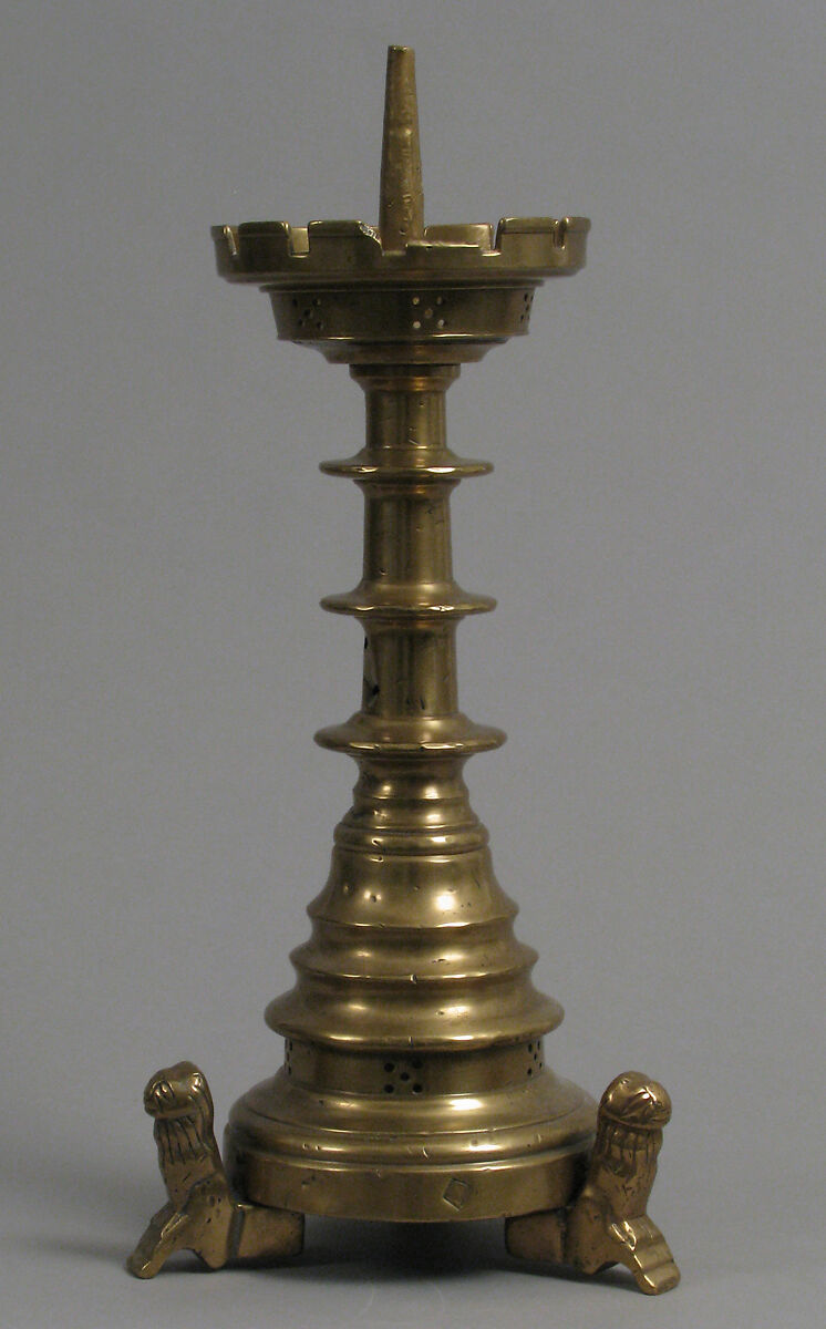 Candlestick, Pricket, Brass, South Netherlandish 