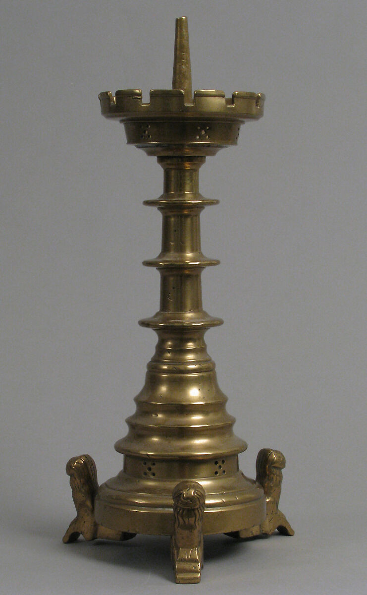 Candlestick, Pricket, Brass, South Netherlandish