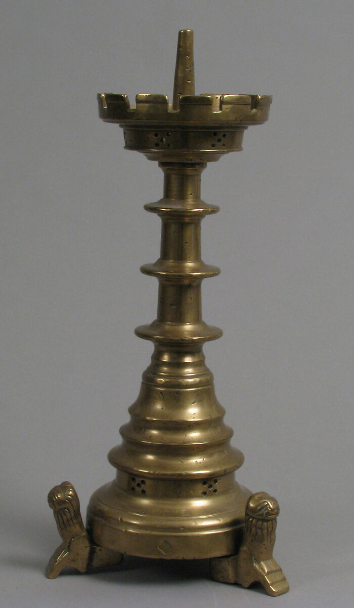 Candlestick, Pricket, Brass, South Netherlandish 