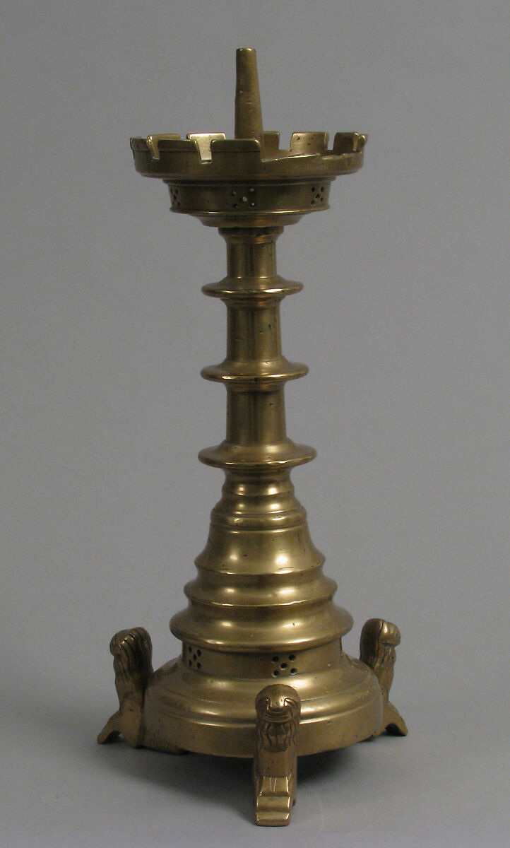 Candlestick, Pricket, Brass, South Netherlandish