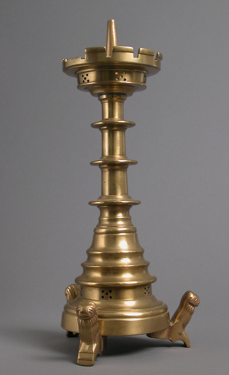 Candlestick, Pricket, Brass, South Netherlandish 