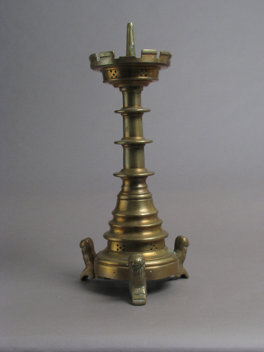 Candlestick, Pricket, Brass, South Netherlandish 