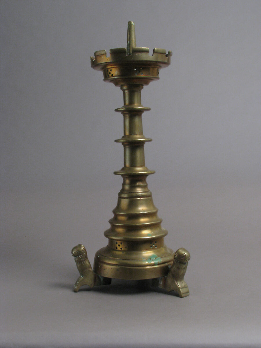 Candlestick, Pricket, Brass, South Netherlandish