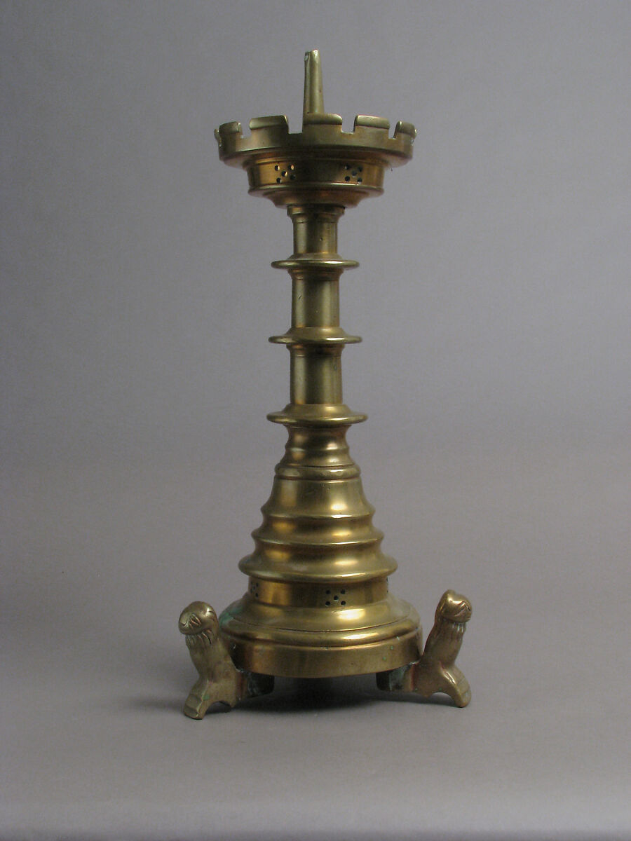 Candlestick, Pricket, Brass, South Netherlandish