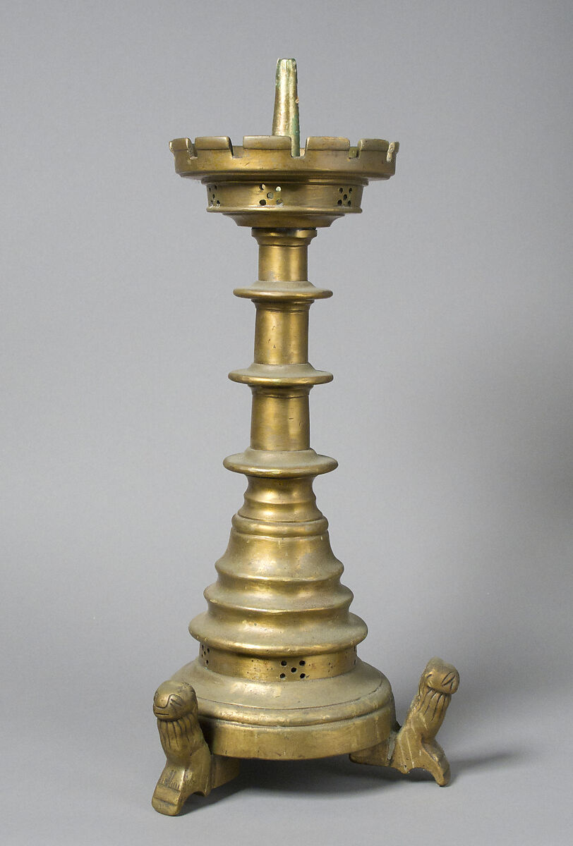 Candlestick, Pricket, Brass, South Netherlandish 