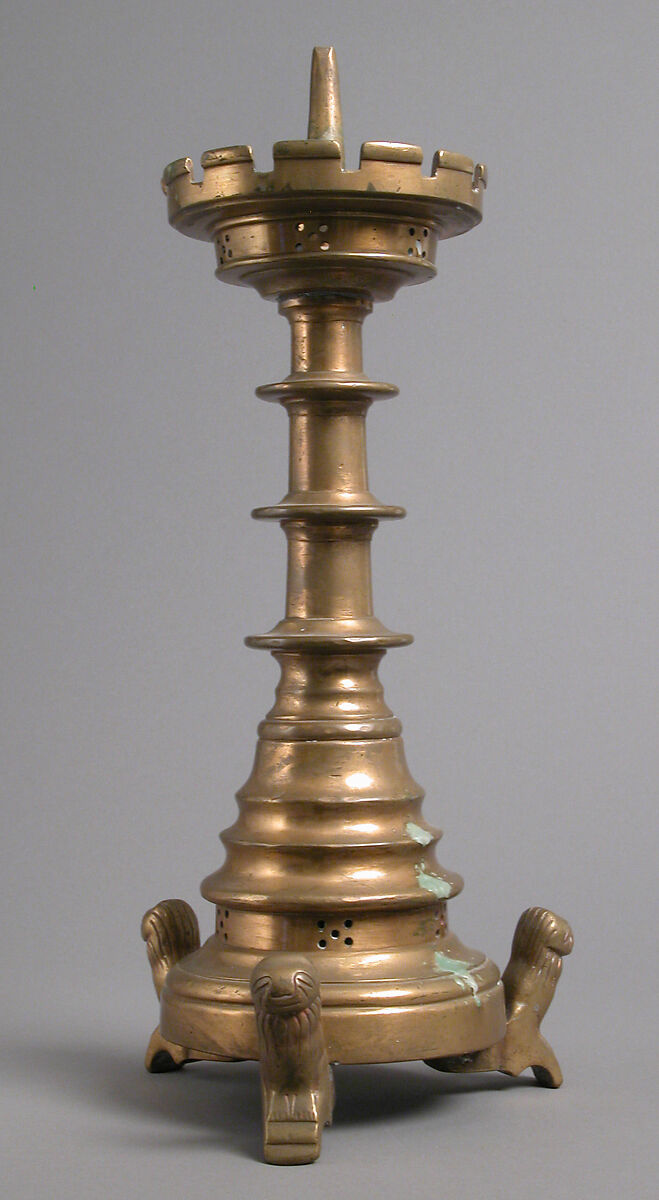 Candlestick, Pricket, Brass, South Netherlandish 