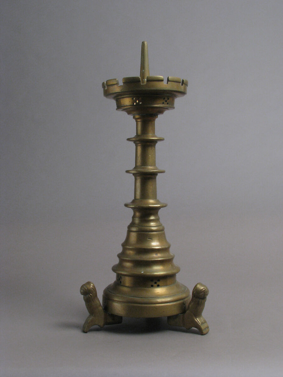 Candlestick, Pricket, Brass, South Netherlandish