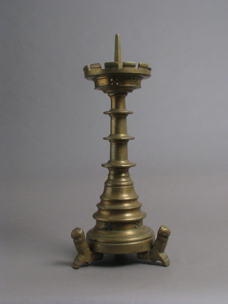 Candlestick, Pricket, Brass, South Netherlandish