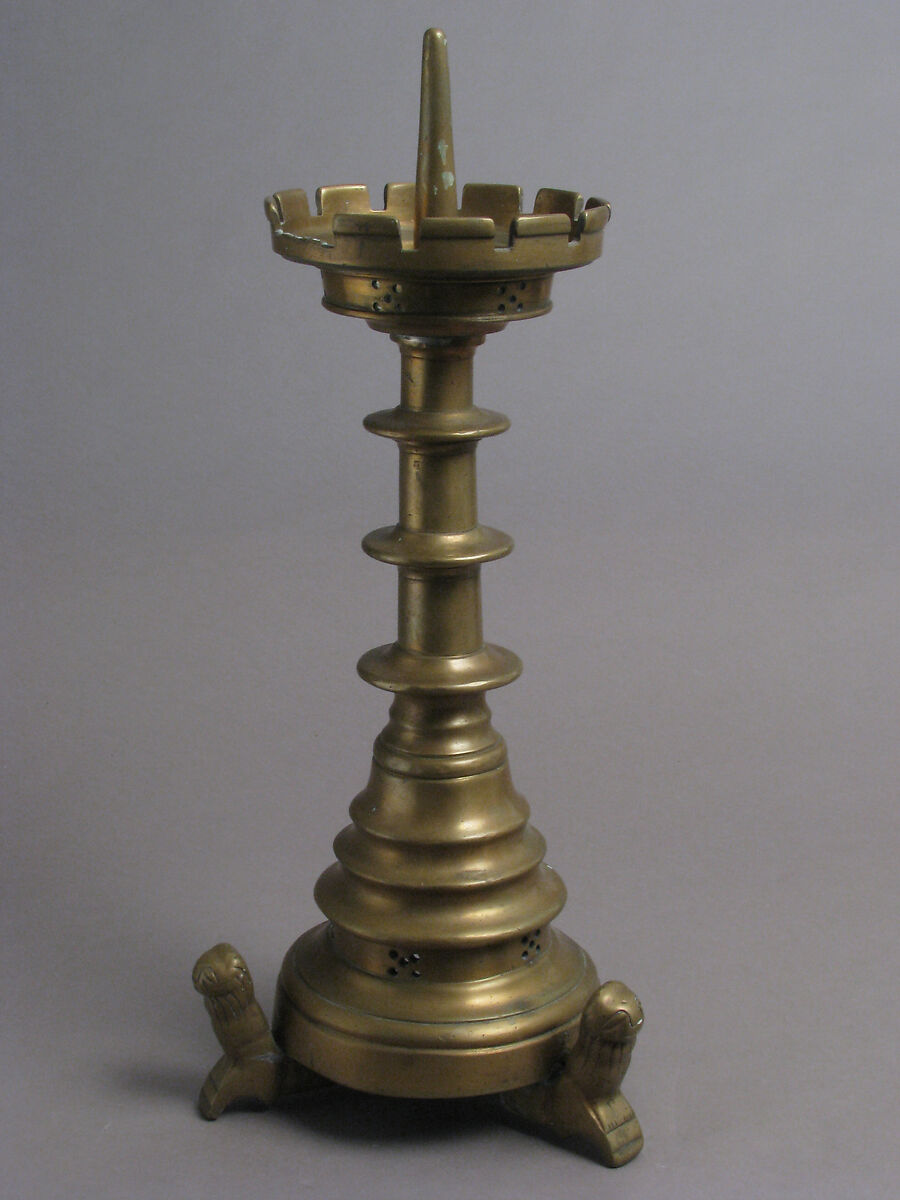 Candlestick, Pricket, Brass, South Netherlandish
