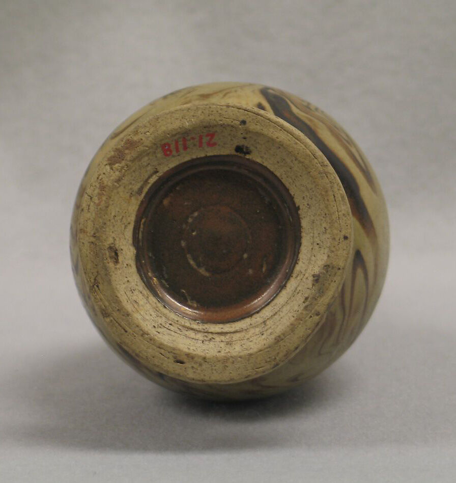 Vase, Stoneware with marbled slip decoration (Cizhou type ware), China