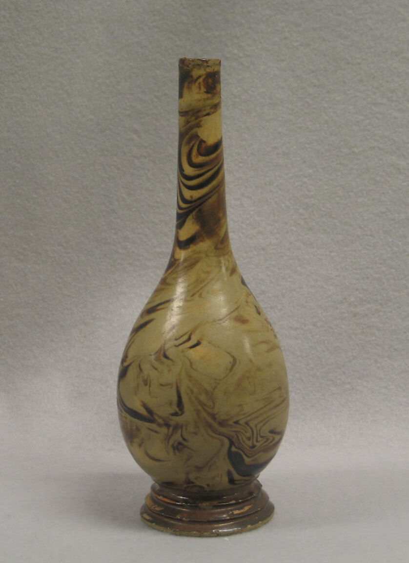 Vase, Stoneware with marbled slip decoration (Cizhou type ware), China