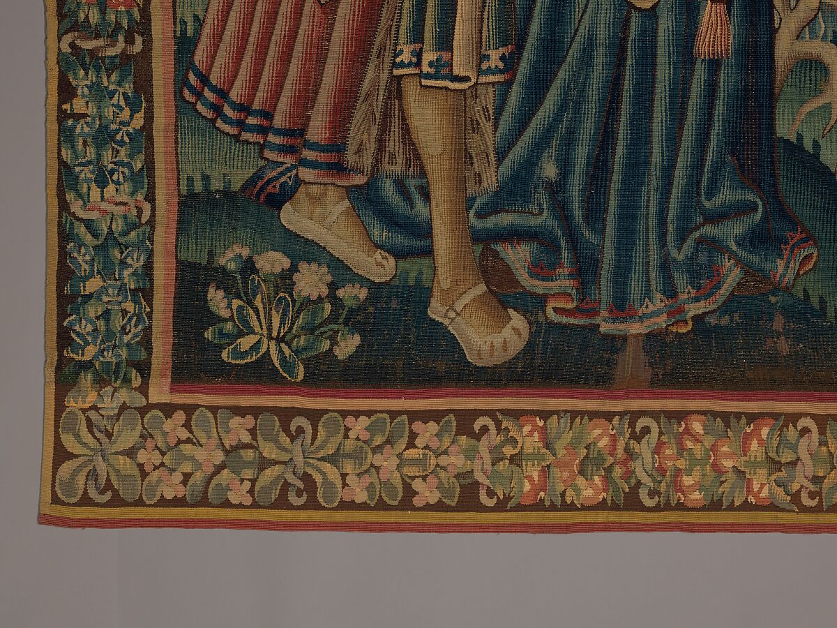 Woodcutters Working at a Deer Park (from the Hunting Parks Tapestries), Wool and silk thread, South Netherlandish