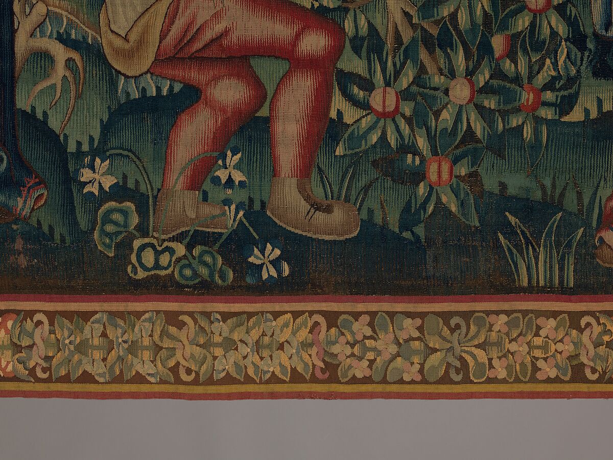 Woodcutters Working at a Deer Park (from the Hunting Parks Tapestries), Wool and silk thread, South Netherlandish