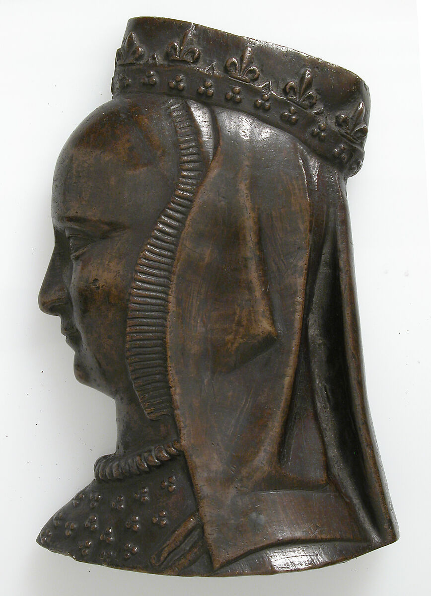 Plaque, Anne of Brittany, Copper alloy, French 