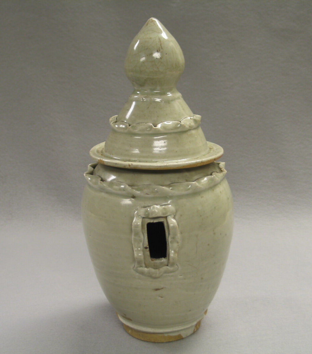 Tomb urn, Porcelain with yellowish white glaze (Jingdezhen qingbai ware), China 