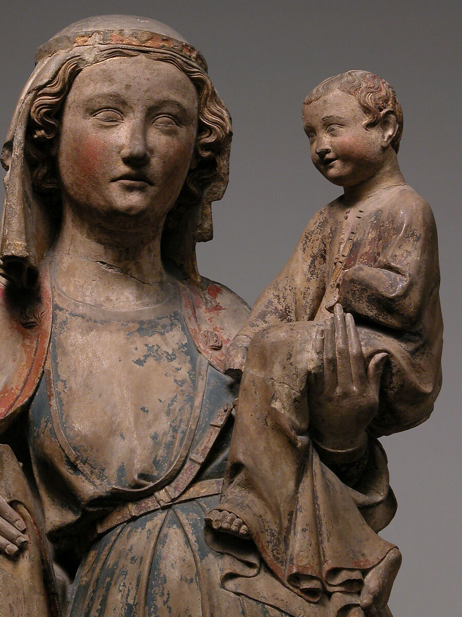 Virgin and Child, Limestone with traces of paint and gilding, French