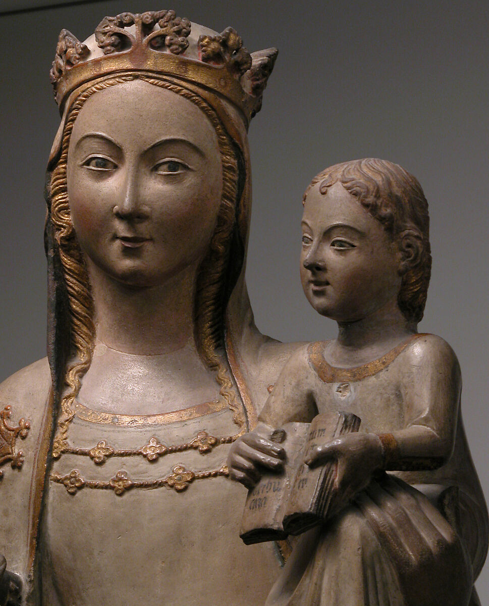 Virgin and Child, Guillem Seguer, Limestone with polychromy and gilding, Catalan
