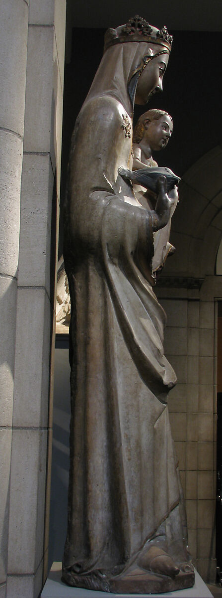 Virgin and Child, Guillem Seguer, Limestone with polychromy and gilding, Catalan