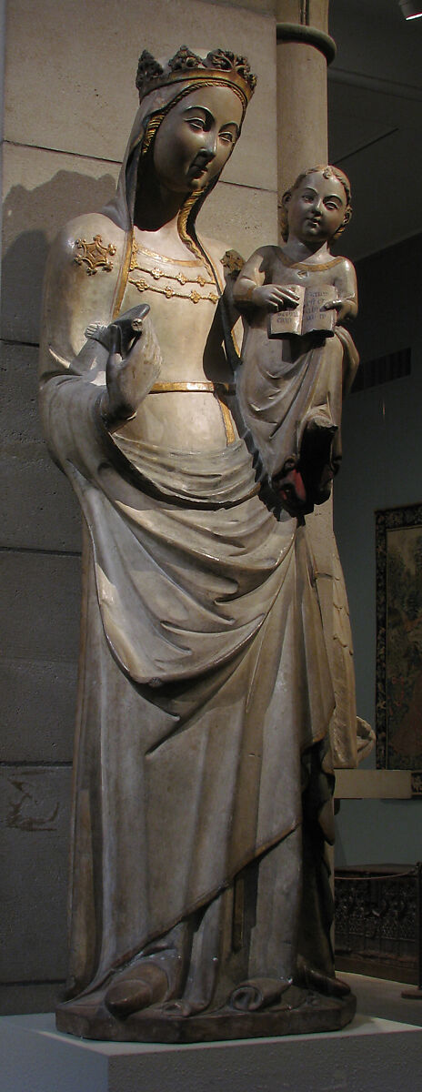 Virgin and Child, Guillem Seguer, Limestone with polychromy and gilding, Catalan