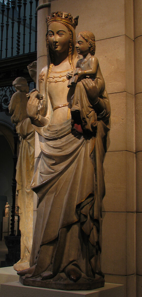 Virgin and Child, Guillem Seguer, Limestone with polychromy and gilding, Catalan