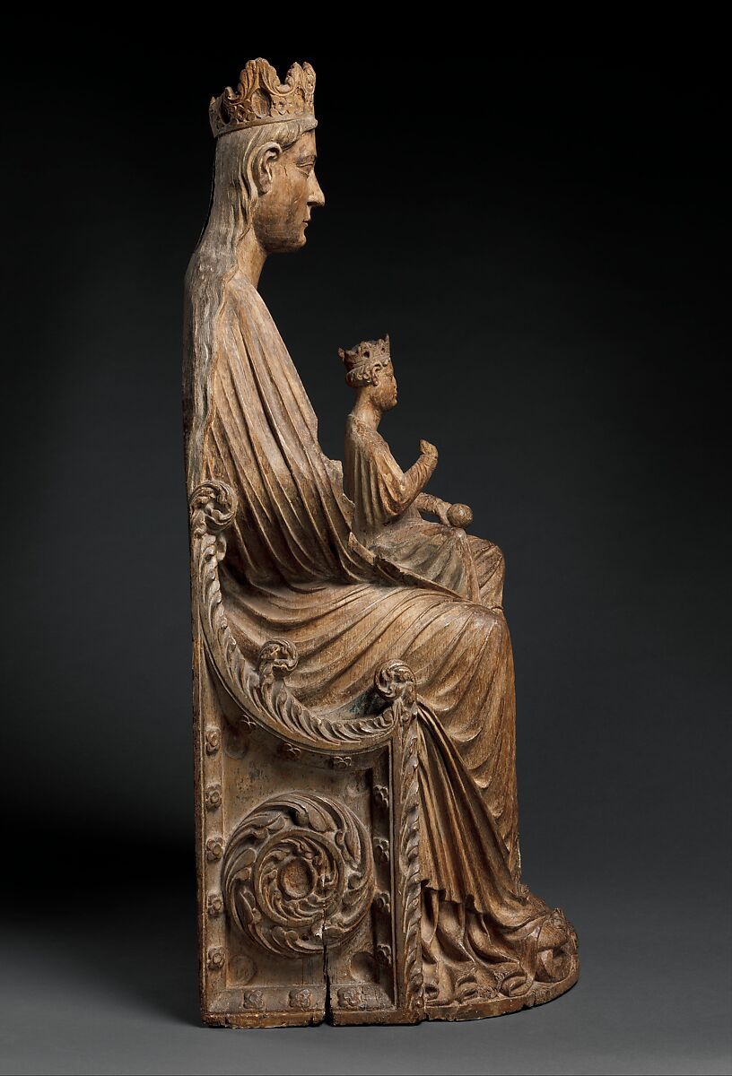 Enthroned Virgin and Child, Oak with traces of polychromy, North French