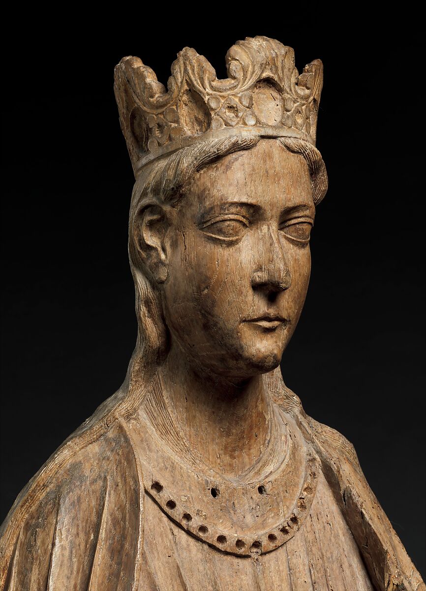 Enthroned Virgin and Child, Oak with traces of polychromy, North French