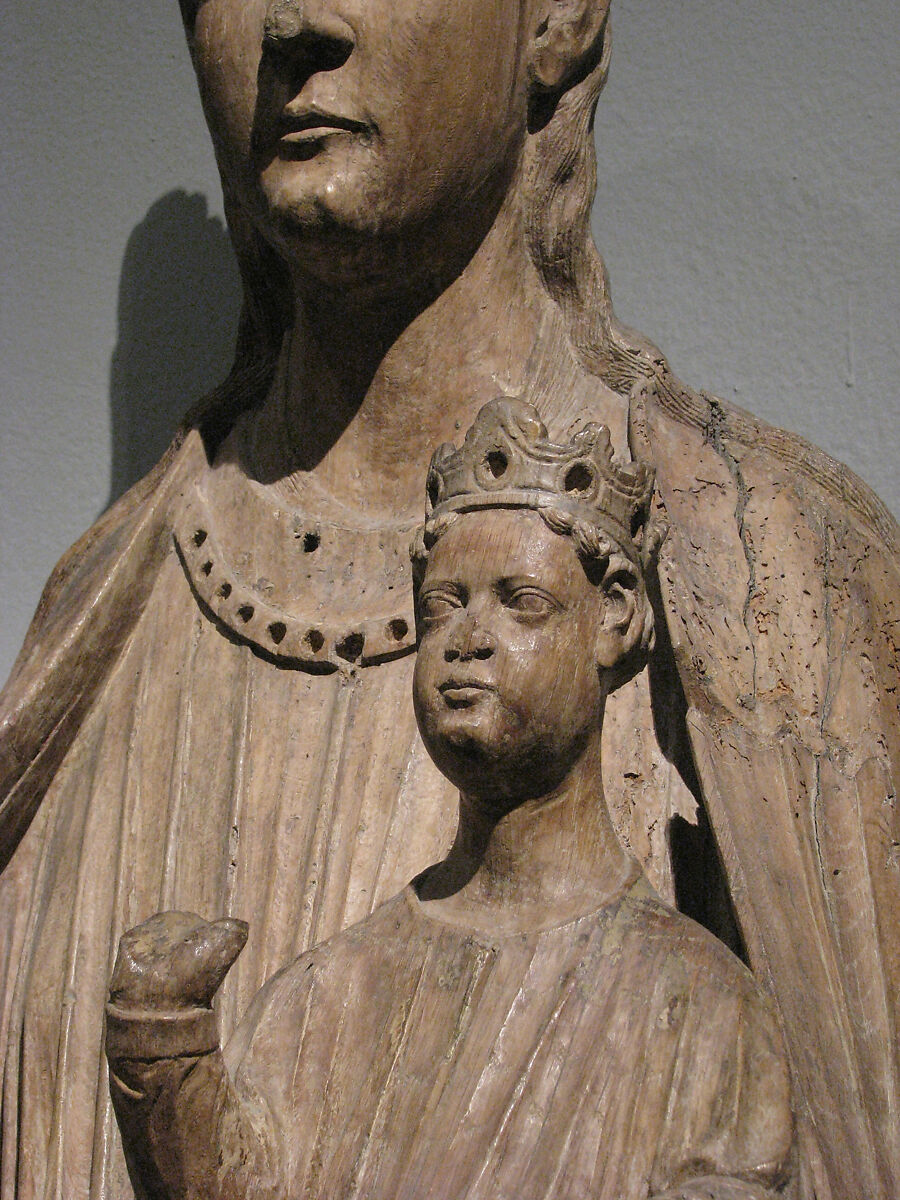 Enthroned Virgin and Child, Oak with traces of polychromy, North French