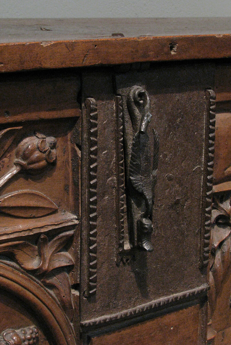 Chest, Walnut, iron mounts, French or Netherlandish